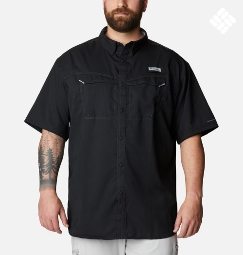 Men's Columbia PFG Low Drag Offshore Short Sleeve Shirts Black | Plus Size CA-J4615